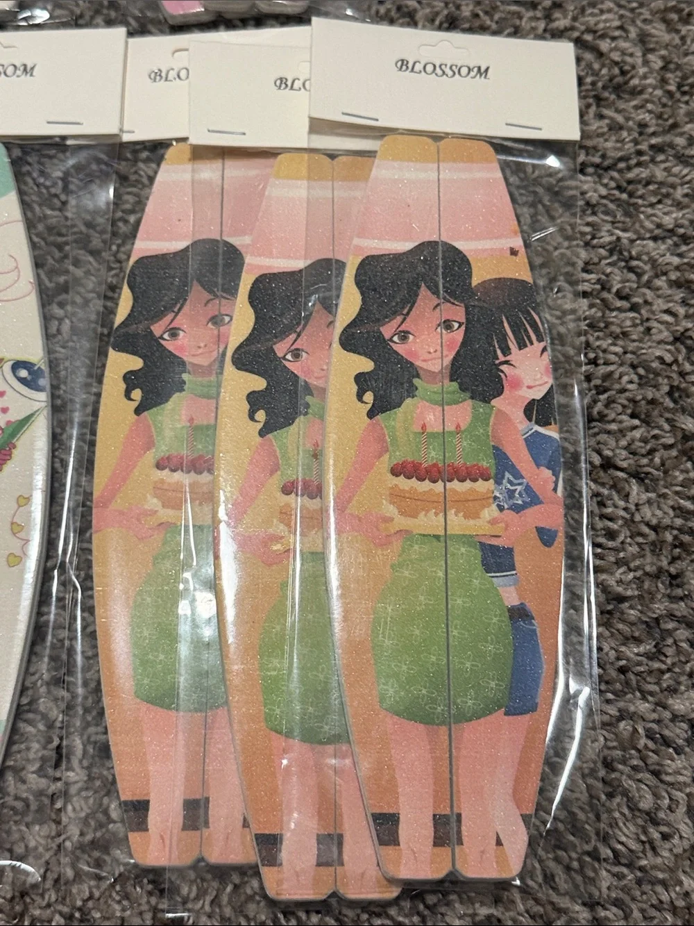 Blossom Pink Graphic Nail Files - 12 Packs of 2 Files (24 Files Total)